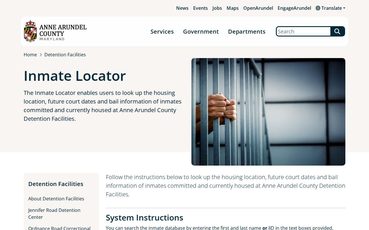 Anne Arundel County arrest roster exact-name and JID search